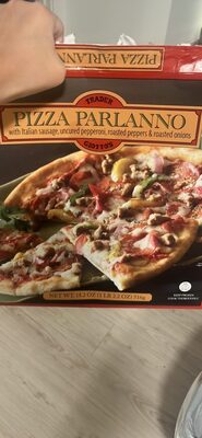 Pizza Parlanno with Italian sausage, uncured pepperoni, roasted peppers & roasted onions