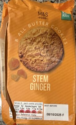 all butter cookies with stem ginger and oats