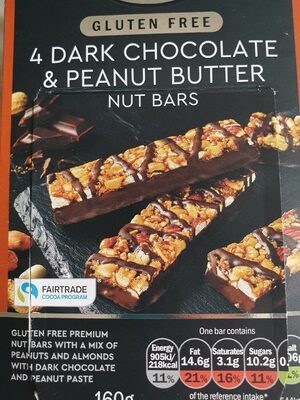 Dark chocolate and peanut butter bars