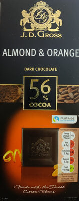 Chocolat Noir Amande et Écorces d'Orange