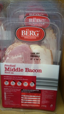 Smoked Middle Bacon Rind On