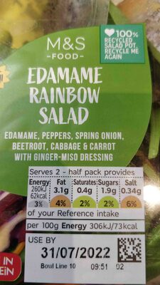 Edamame rainbow salad