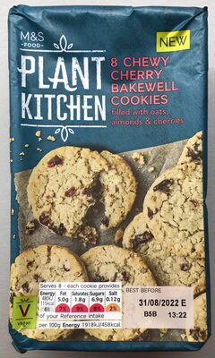 Plant Kitchen Chewy Cherry Bakewell Cookies