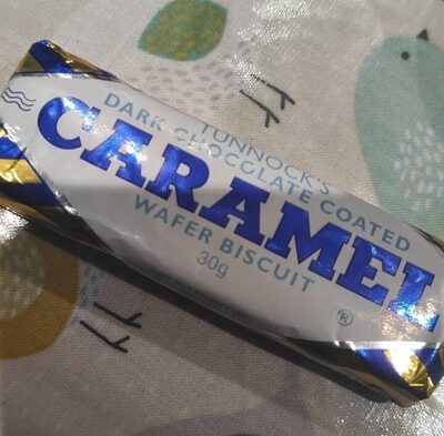 Tunnocks dark chocolate coated caramel wafer biscuit