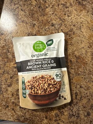 Hundred percent whole grain brown rice with ancient grains