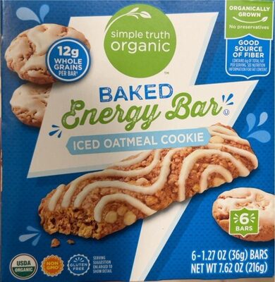 Baked Energy Bars Iced Oatmeal Cookie