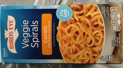 Veggie spirals carrots with ginger soy sauce