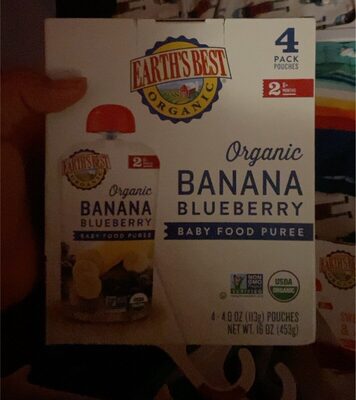 Organic Banana Blueberry Baby Food Puree