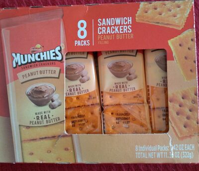 Peanut butter on cheese sandwich crackers