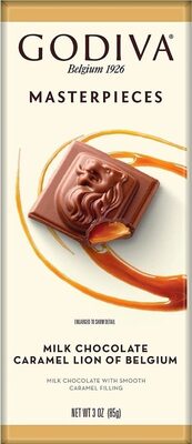 Milk chocolate caramel lion masterpieces tablet