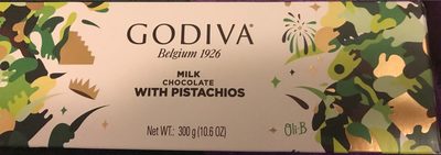 Barra De Chocolate Godiva Ao Leite C / Pistache