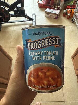 Creamy tomato with penne soup