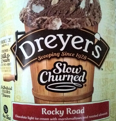 Light ice cream, rocky road