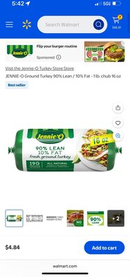 Ground Turkey 90% Lean / 10% Fat