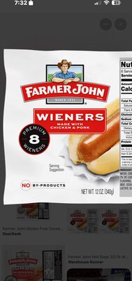 Wieners made from turkey & pork