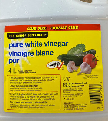 White Vinegar, 5% acetic acid