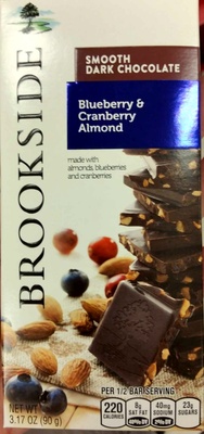 Smooth Dark Chocolate Made With Almonds, Blueberries & Cranberries