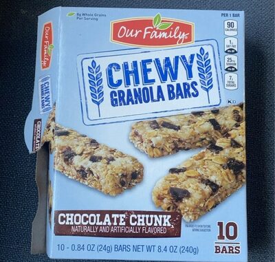 Chocolate chunk chewy granola bars