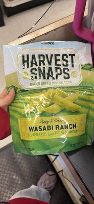 HARVEST SNAPS WASABI RANCH BAKED GREEN PEA SNACKS