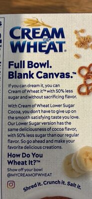 Cream of Wheat Lower Sugar Cocoa