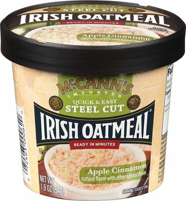 Irish oatmeal apple cinnamon microwaveable cup