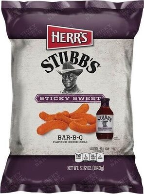 Stubb's sticky sweet bar b q flavored cheese curls