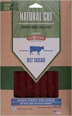 Natural cut beef sausage snack sticks