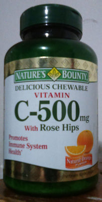 Delicious chewable vitamin C-500mg with rose hips