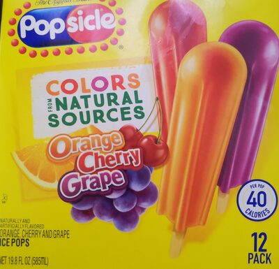 Popsicle Orange, Cherry and Grape Ice Pops