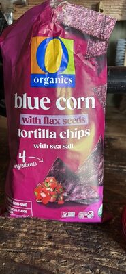 blue corn with flax seeds tortilla chips with sea salt