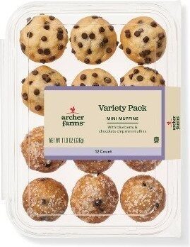 Mini muffins with blueberry & chocolate chip variety pack