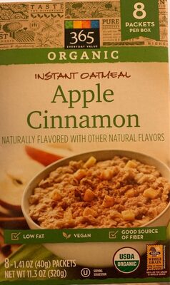 Apple cinnamon instant oatmeal, apple cinnamon