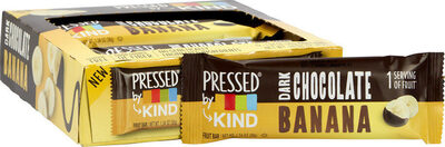 Pressed banana dark chocolate fruit bar