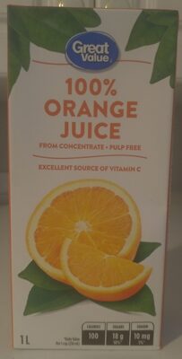 100% Pulp Free Orange Juice from Concentrate