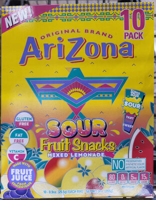 Arizona Sour Fruit Snacks Mixed Lemonade