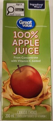 100% Apple Juice from Concentrate with Vitamin C Added