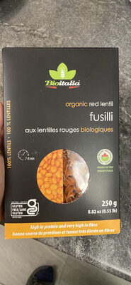 Fusilli aux lentilles rouges