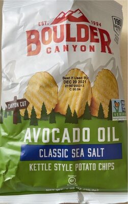 Avocado Oil Kettle Cooked Canyon Cut Potato Chips - Sea Salt