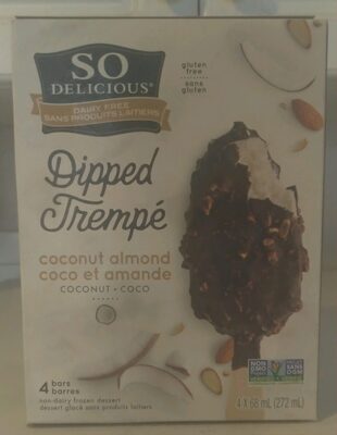Coconut Milk Non-Dairy Frozen Dessert Dipped Coconut Almond Bars