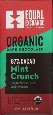 Organic Mint Crunch Dark Chocolate Bar