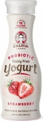 Strawberry probiotic dairy free yogurt drink