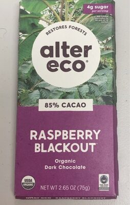 Raspberry Blackout Organic Dark Chocolate