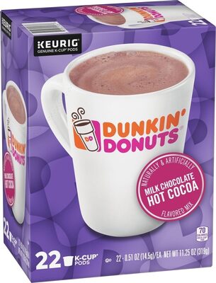 Dunkin donuts milk chocolate hot cocoa flavored mix k cup pods