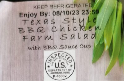 Texas Style BBQ Chicken Farm Salad with BBQ Sauce Cup