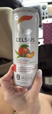 Celsius Fizz-Free Peach Mango + Green Tea