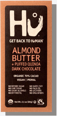 Almond Butter + Puffed Quinoa Dark Chocolate