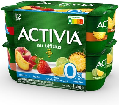 Activia bifidus fruits 0% panache 125 g x 12
