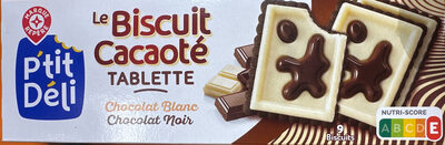 Biscuits cacao tablette chocolat noir et blanc