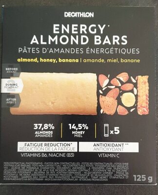Energy almond bar banana honey