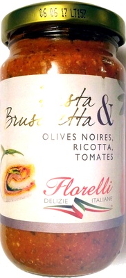 Pasta & Bruschetta Olives Noires, Ricotta, Tomates